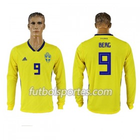 Camisetas Suecia Berg 9 Primera Equipacion Mundial 2018 Manga Larga